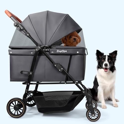 Dog Stroller for Large & Medium Dogs (Gray)