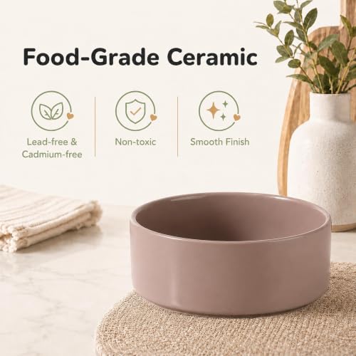 Ceramic Dog Bowls Elevated (Brown Coffee)