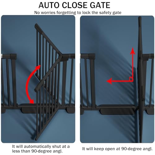 51.18 Inch Extra Tall Pet Gate (Black / 51 inch)