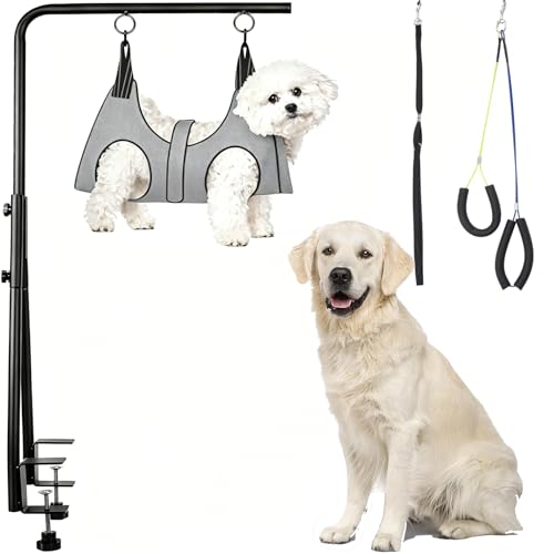Adjustable Dog Grooming Arm with Dual Clamp (Extra Large)