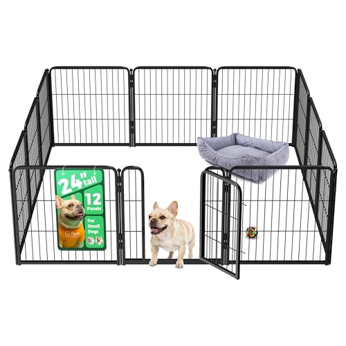 Homeplus Indoor Dog Playpen (Black / 24"H)
