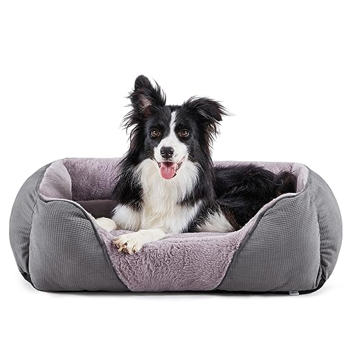 Dog Beds for Medium Dogs Washable (Dark Grey / L(30’’x 24’’x 9’’))