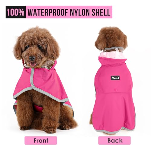 Dog Raincoat Waterproof Rain Jacket (Fuchsia / Small)