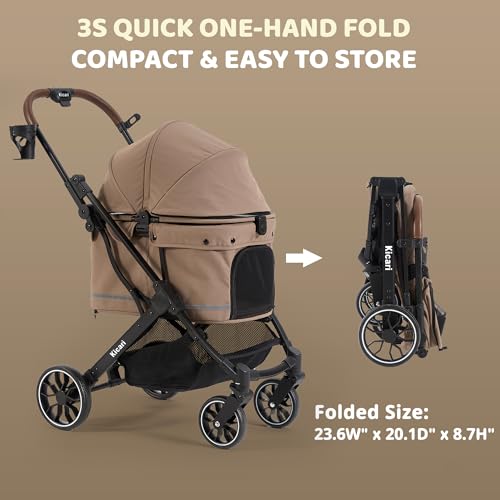 All Terrain Dog Stroller for Small to Medium Dogs (Mocha Brown)
