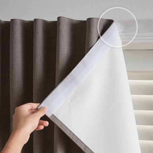 100% Blackout Self Adhesive Curtains (Dark Coffee / 52"W x 60"H)