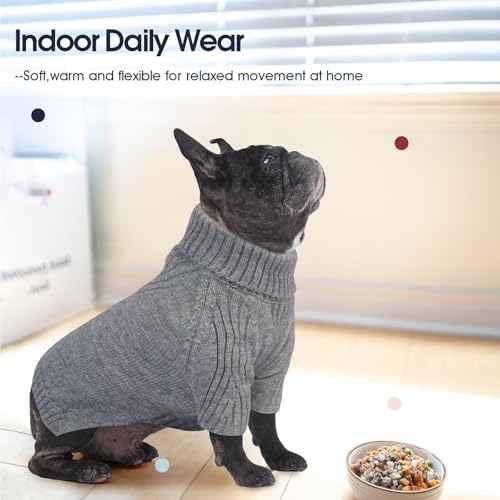 Small Dog Sweater (Light Grey / Large)