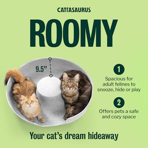 Peekaboo Cat Cave Donut for Multiple & Large Cats up to 30 (Light Gray / Jumbo)