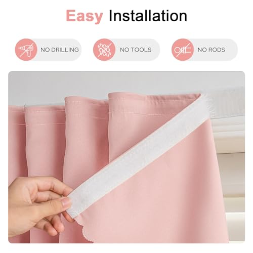 Adhesive Curtain (35"W x 71"L (Pack of 1) / Pink)