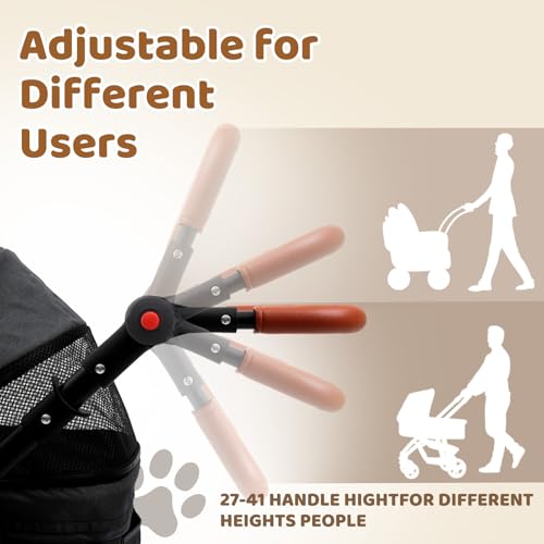 Dog Stroller for Small Pets (Black)