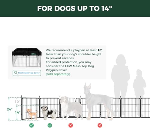 Rollick Dog Playpen with Divider Connectors (Black / 24"H)