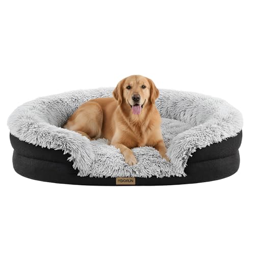 Fluffy Orthopedic Dog Beds Large Sized Dog (Gray / L(43", UP to 90lbs))