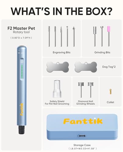 F2 Master Pet Quiet Dog Nail Grinder (Blue)