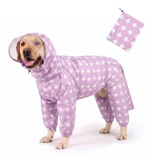 Polka Dot Dog Raincoat (Lilac / X-Large)