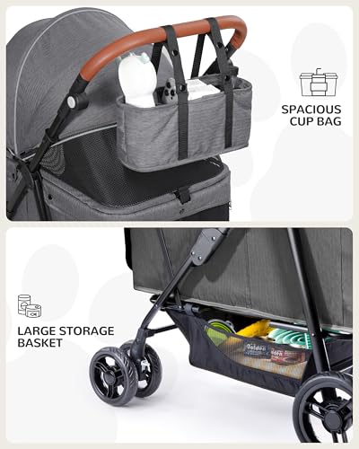 Dog Stroller for Large & Medium Dogs (Urban Gray)