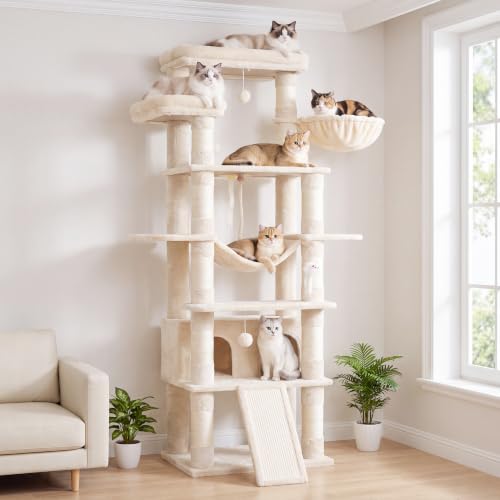 Tall Cat Tree 78 (Beige / 70 inch)