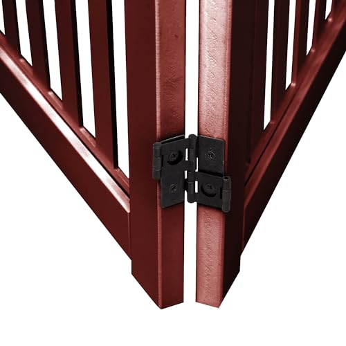 Foldable 4 Panel Dog Gate (Large Mahogany)