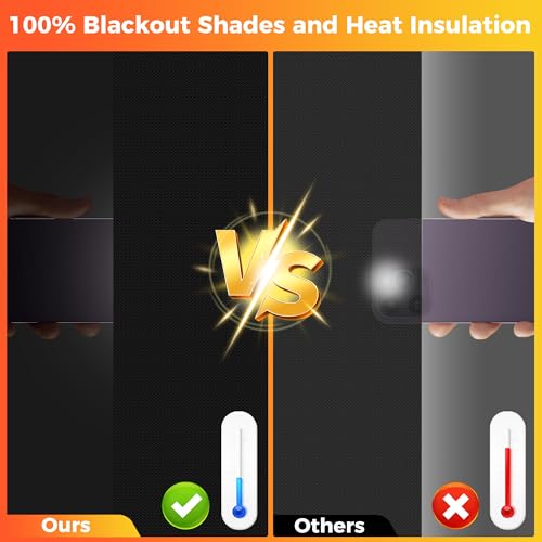 Portable Blackout Curtains for Bedroom Adhesive Thermal Window Blinds Cover (58"W x 74"L (Pack of 1))