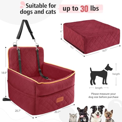 Dog Car Seat for Small Medium Dogs (Red)