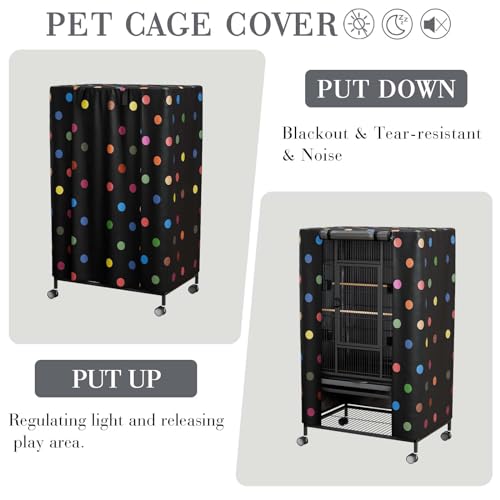 Ultra Blackout Birdcage Cover (Polka Dot / 33.0"L x 23.0"W x 41.0"H)