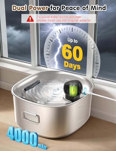 Stainless Steel Dog & Cat Water Fountain for Large Dogs and Cats