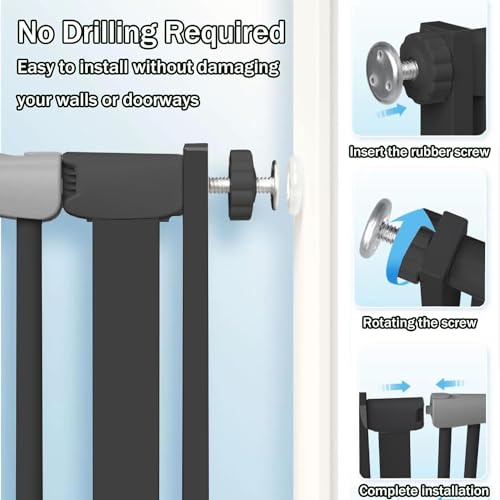 51.18 Inch Extra Tall Pet Gate (Black / 51 inch)