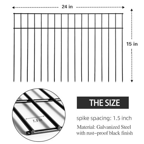 Small Medium Animal Barrier Fence (24in(L)X15in(H)-15 Pack Black / Black)