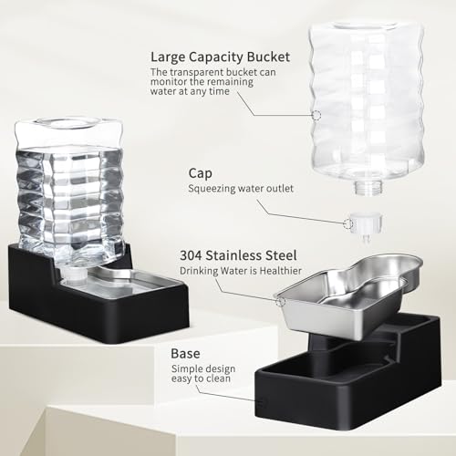 8L Dog Water Dispenser (Black without Filter / 8L)