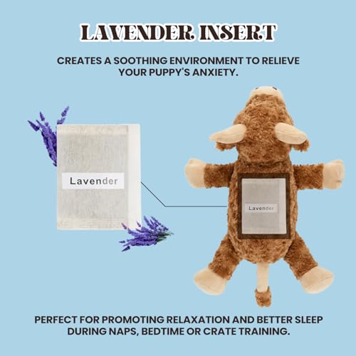 Calming Cow Heartbeat Puppy Toy with Heat Pack