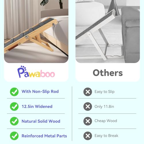 2026 Upgraded Small Dog Ramp for Couch Foldable (A-wood Color / 80×30cm-for couch)