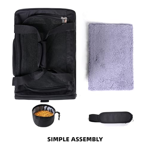 Cat Carrier Portable Pet Carrier Bag for Cats and Small Dogs (Black)