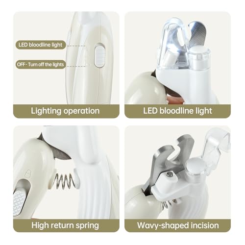 Cat Dog Pet Nail Clippers with Light (Pink)
