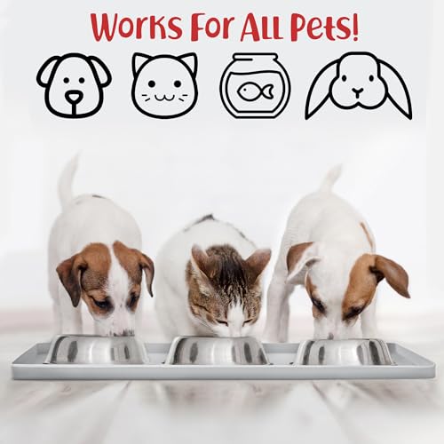 Dog Food Mat Waterproof Dog Bowl Mat for Food and Water (Medium: 21" x 14" / Mist)