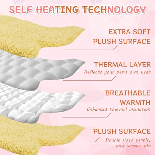 3Pack Self Warming Pet Bed Leaf Pad (Mixed Colors / Small-16"x20")