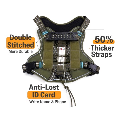 Dog Harness and Leash Set for Medium Dogs (Army Green / M)