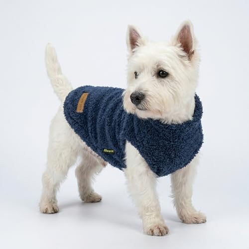 2 Pack Striped Fleece Dog Sweater (X-Large / Blue-Grey)