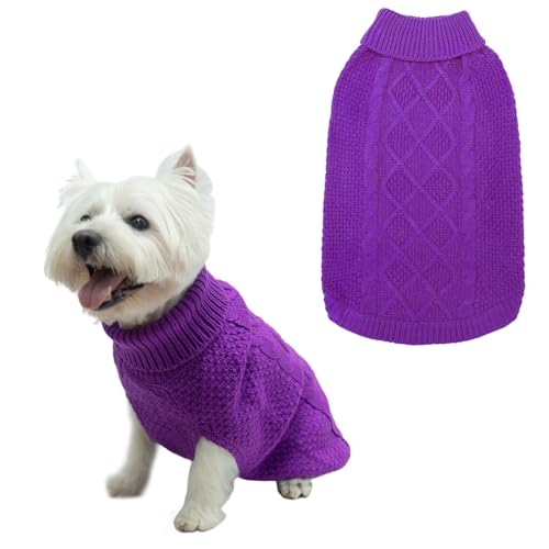 Turtleneck Dog Sweater (Small / Purple)