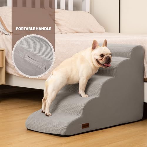 Dog Stairs for High Bed (Light Grey / Standard 5-Step 22.2"H)
