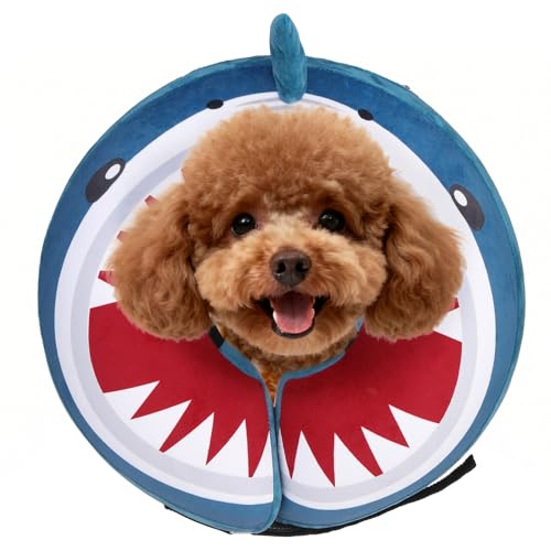 Dog Cone Alternative After Surgery for Small Medium Large Dogs (Blue Shark / S(Neck 11"-13"))