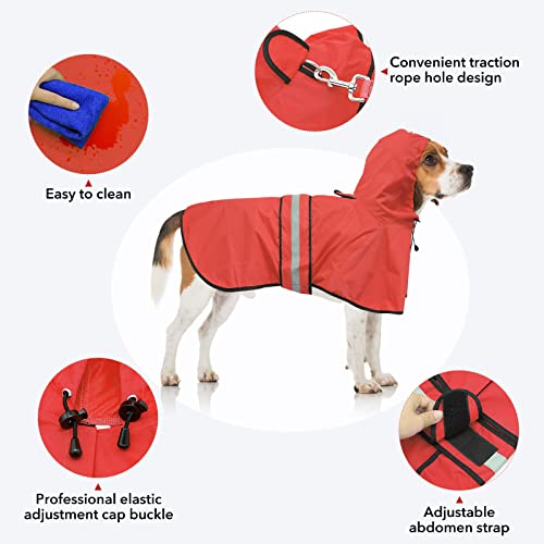Waterproof Dog Raincoat (Red / Medium)