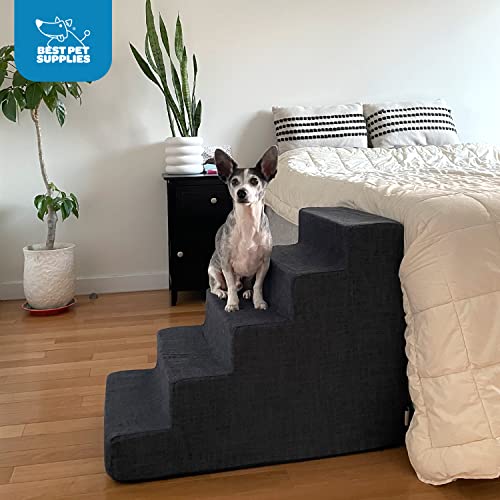 Dog Stairs & Steps (Dark Gray Linen / H: 18 Inches)
