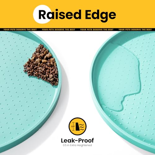Silicone Dog Food Mat (19"L x 12"W / Turquoise)