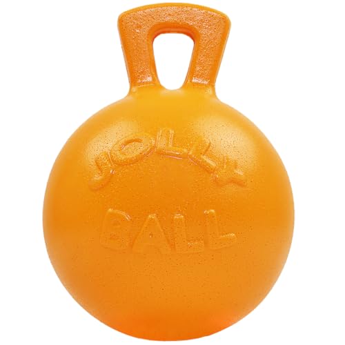 Tug-n-Toss - Heavy Duty Chew Ball w/ Handle (Orange, 8") (Orange / Large (8 in))