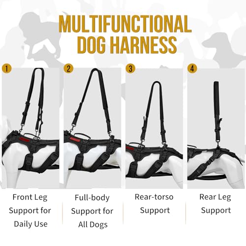 Multi Function Dog Lift Harness (Black / Large)
