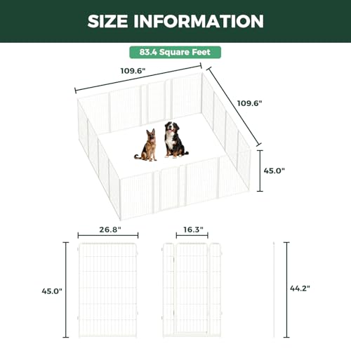 Homeplus Indoor Dog Playpen (White / 45"H)