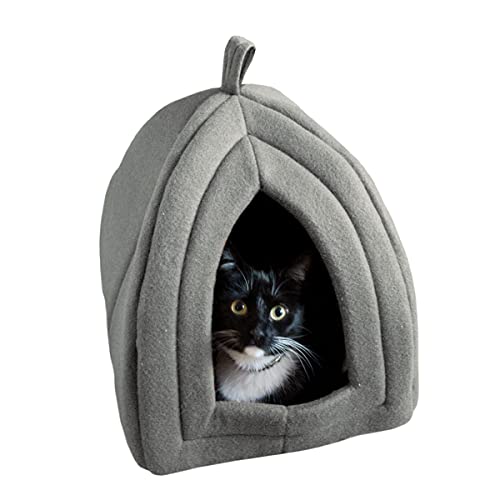 Indoor Cat House with Removable Foam Cushion (Gray)