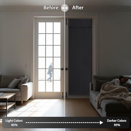 Adhesive Blackout Curtains 72 inches Long for Living Room Office (Grey / 42"W x 72"L (Pack of 1))