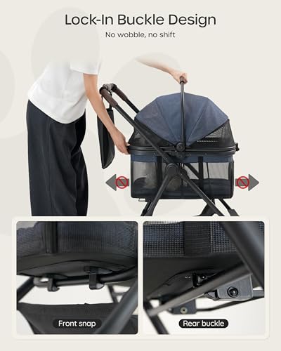 3 in 1 Pet Carrier Stroller for Small (Navy Blue)