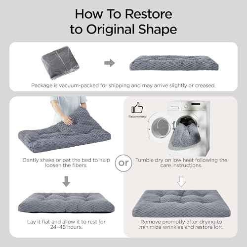 Small Washable Dog Bed for Crate (Beige / 23x17x3)