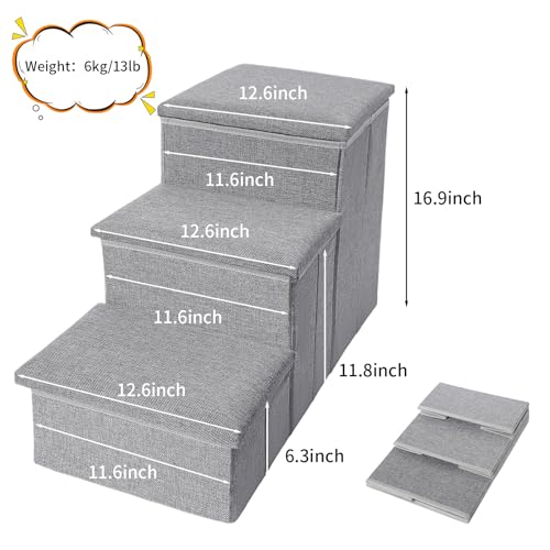 Dog Stairs for Small Dogs (Grey)