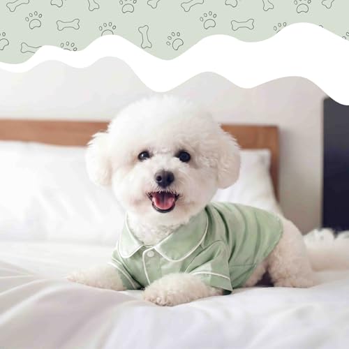 Dog Silk Pajamas Shirt Puppy Satin Pjs for Small Dog (S / Sage Green)